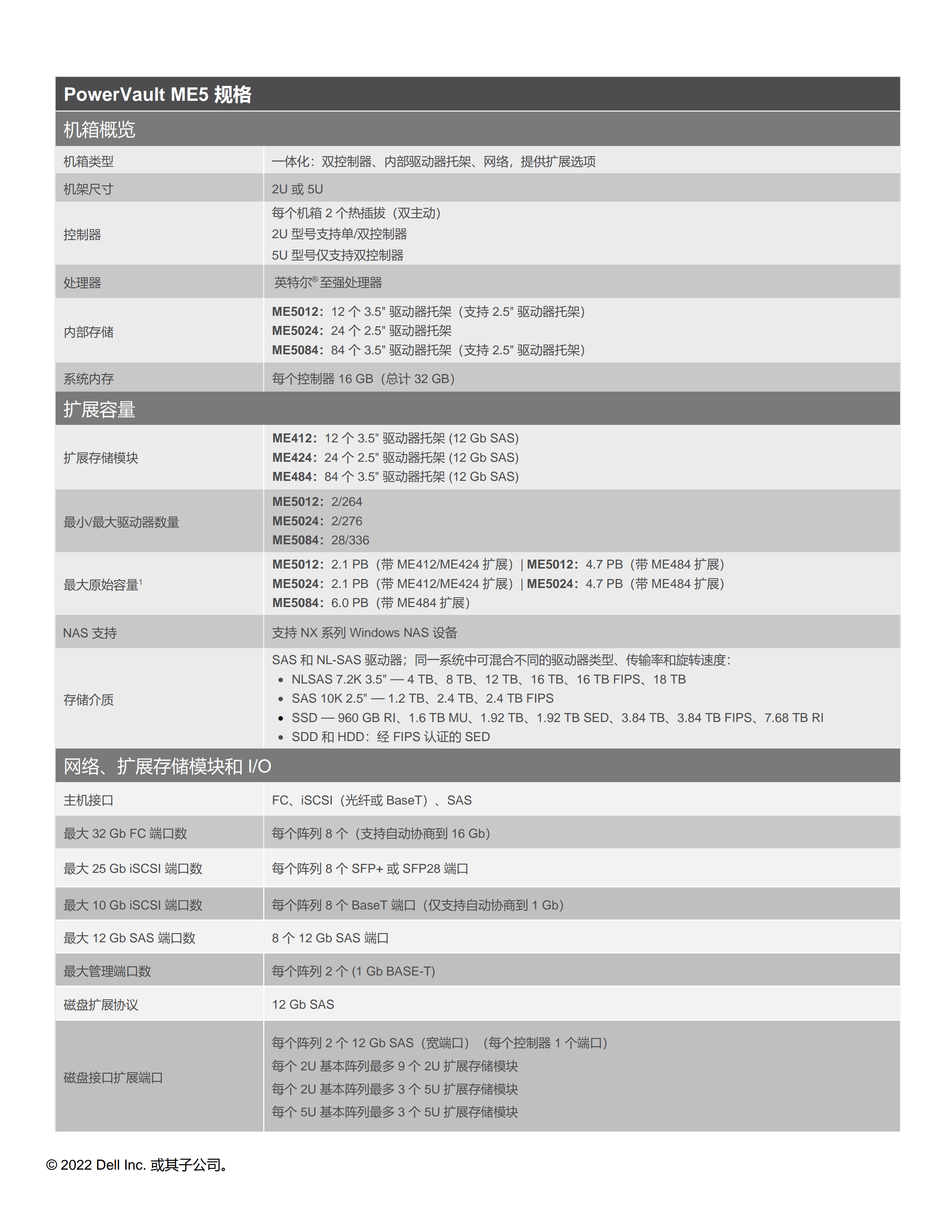  戴尔(DELL)PowerVault ME5系列存储 戴尔存储